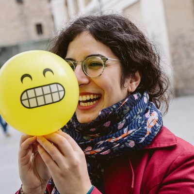 That's me! With an emoji balloon